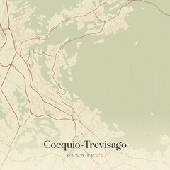 Vintage map of Cocquio-Trevisago, Italy.