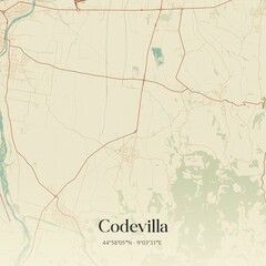 Fototapeta premium Vintage map of Codevilla, Italy.