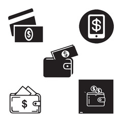 Money Wallet vector set 