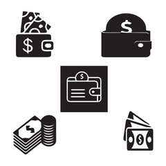 Money Wallet vector set 