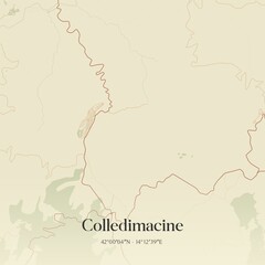 Vintage map of Colledimacine, Italy.