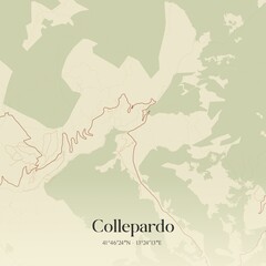 Vintage map of Collepardo, Italy. © Rezona