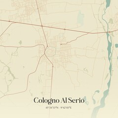 Vintage map of Cologno Al Serio, Italy.