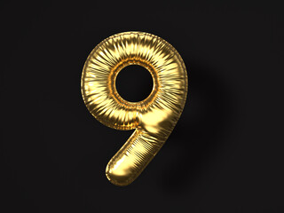 Gold balloon number nine