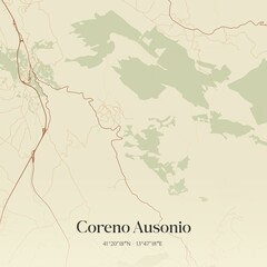 Obraz premium Vintage map of Coreno Ausonio, Italy.