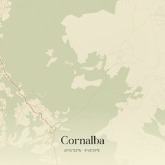Obraz premium Vintage map of Cornalba, Italy.