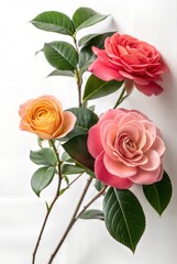 Fototapeta premium mixed color rose blank copy space text mock up background