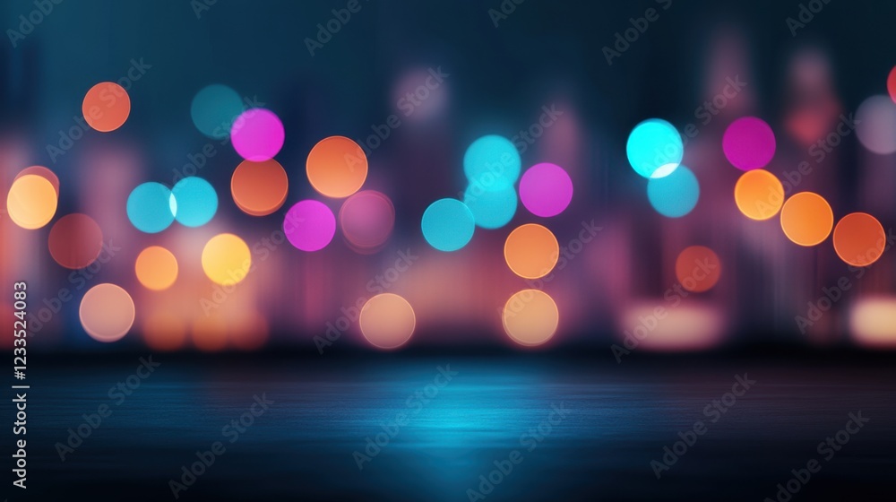 Poster colorful bokeh effect background with soft lights and out of focus shapes for creative design projec