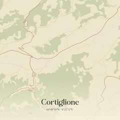 Obraz premium Vintage map of Cortiglione, Italy.