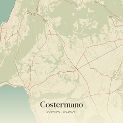 Vintage map of Costermano, Italy.