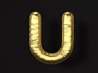 Gold balloon letter U © Julydfg