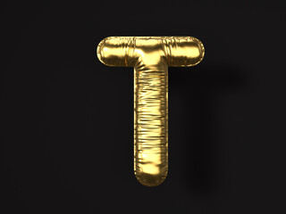 Gold balloon letter T