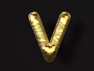 Gold balloon letter V