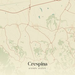 Vintage map of Crespina, Italy.