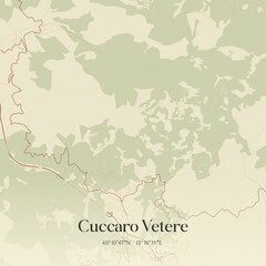 Vintage map of Cuccaro Vetere, Italy.
