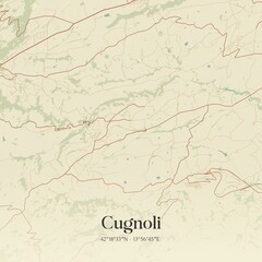 Fototapeta premium Vintage map of Cugnoli, Italy.