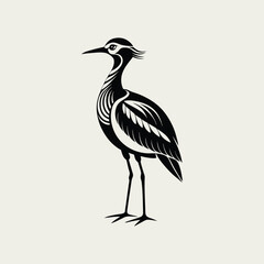 A curlew bird vector illustration