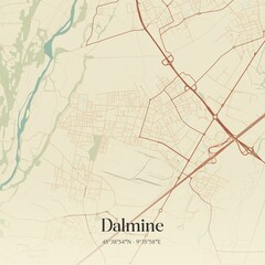 Vintage map of Dalmine, Italy.