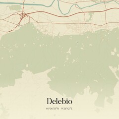 Vintage map of Delebio, Italy.