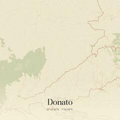 Vintage map of Donato, Italy.