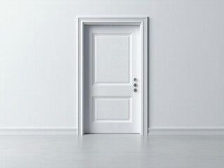 Obraz premium White Minimalist Doorway in a Bare Interior Space with Smooth Surface and Clean Lines