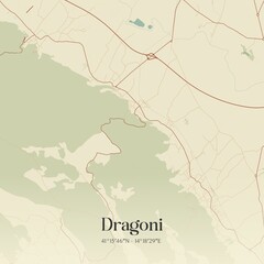 Obraz premium Vintage map of Dragoni, Italy.