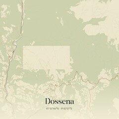 Fototapeta premium Vintage map of Dossena, Italy.