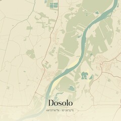 Vintage map of Dosolo, Italy.