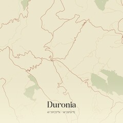 Obraz premium Vintage map of Duronia, Italy.