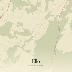 Obraz premium Vintage map of Ello, Italy.