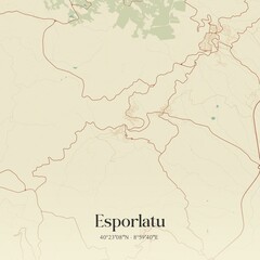 Obraz premium Vintage map of Esporlatu, Italy.