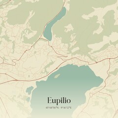 Obraz premium Vintage map of Eupilio, Italy.