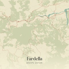 Vintage map of Fardella, Italy.