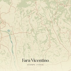 Fototapeta premium Vintage map of Fara Vicentino, Italy.