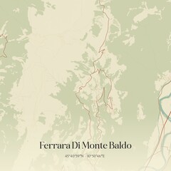 Vintage map of Ferrara Di Monte Baldo, Italy.