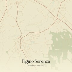 Obraz premium Vintage map of Figino Serenza, Italy.