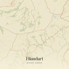 Vintage map of Filandari, Italy.