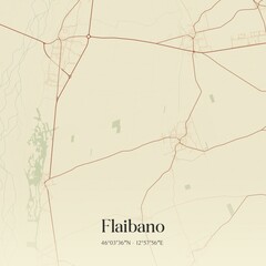 Vintage map of Flaibano, Italy.
