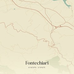 Obraz premium Vintage map of Fontechiari, Italy.