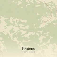 Vintage map of Fonteno, Italy.