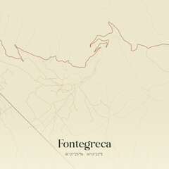 Obraz premium Vintage map of Fontegreca, Italy.