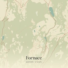 Vintage map of Fornace, Italy.