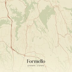 Fototapeta premium Vintage map of Formello, Italy.