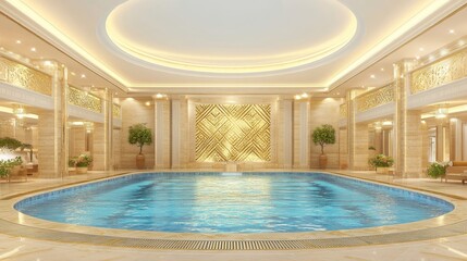 Luxurious Indoor Swimming Pool Design Interior