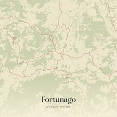 Obraz premium Vintage map of Fortunago, Italy.