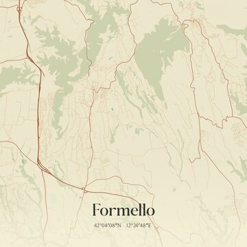 Vintage map of Formello, Italy.