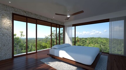 Luxurious Jungle View Bedroom Suite Design