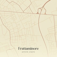 Vintage map of Frattaminore, Italy.