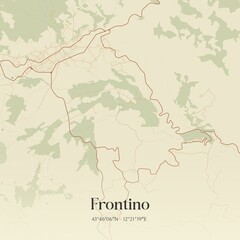 Vintage map of Frontino, Italy.