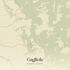Fototapeta premium Vintage map of Gagliole, Italy.